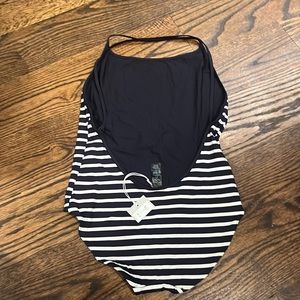 COS striped one-piece scoop back suit